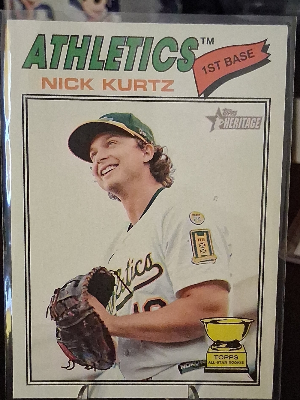 Heritage Nick Kurtz Athletics Trading Card - White & Green